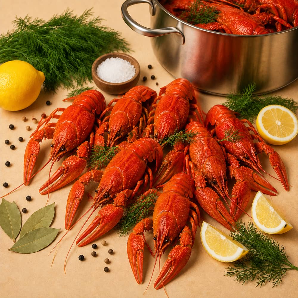 Варёный речной рак «Крупный» 70–90 г крупным планом — кадр 2